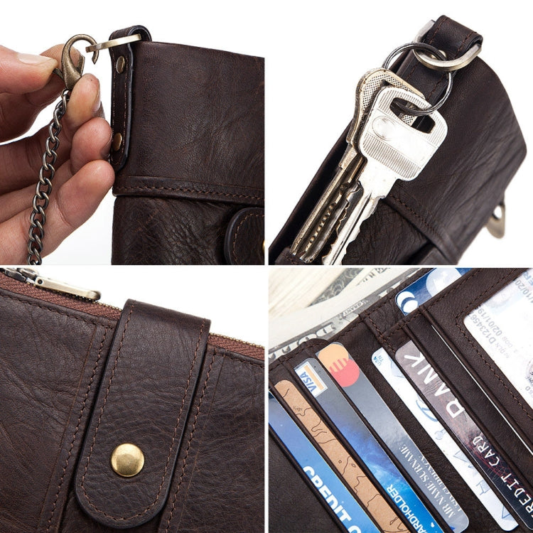 BP804 RFID Anti-Theft Wallet Multi-Function Buckle Zipper Retro Leisure Coin Purse(Black) - Antimagnetic RFID Package by PMC Jewellery | Online Shopping South Africa | PMC Jewellery | Buy Now Pay Later Mobicred