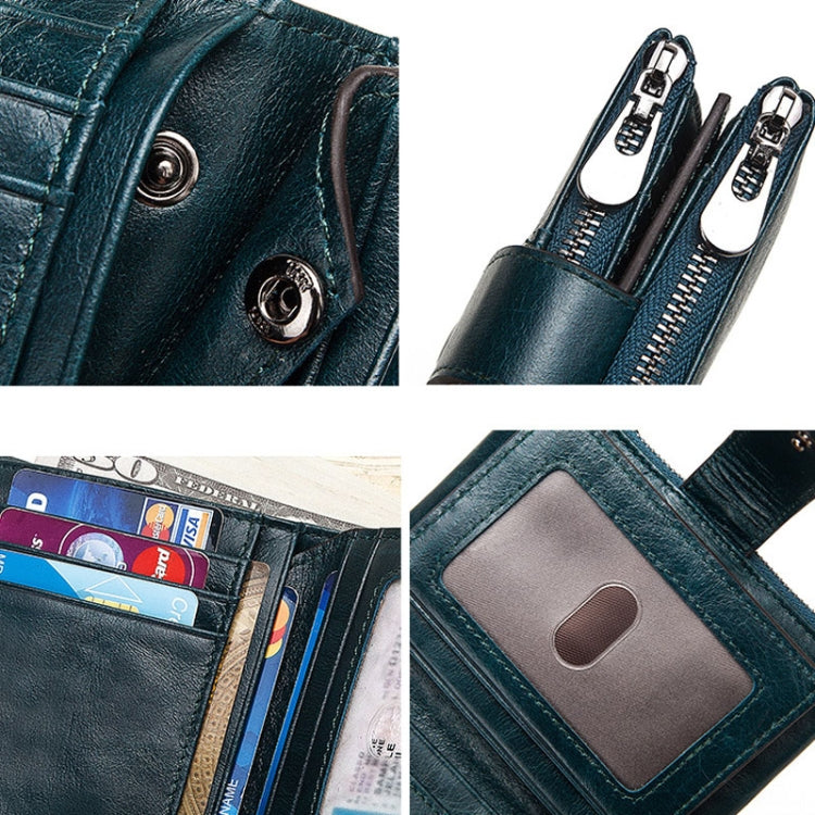 BP804 RFID Anti-Theft Wallet Multi-Function Buckle Zipper Retro Leisure Coin Purse(Black) - Antimagnetic RFID Package by PMC Jewellery | Online Shopping South Africa | PMC Jewellery | Buy Now Pay Later Mobicred