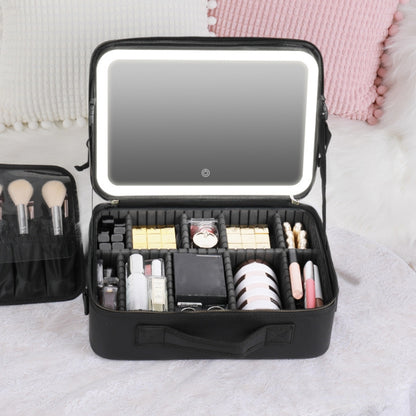 NICELAND TM1060 Large Capacity With Lamp Makeup Bag Portable, Color: Large Black - Storage Boxes by NICELAND | Online Shopping South Africa | PMC Jewellery