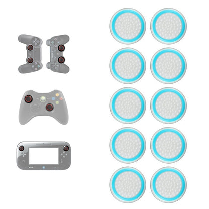 10 PCS Gamepad Silicone Luminous Button Cap Rocker Cap For PS5/PS4/PS3/ONE/360/PRO/series X/S(Transparent Blue Circle) - Cases by PMC Jewellery | Online Shopping South Africa | PMC Jewellery