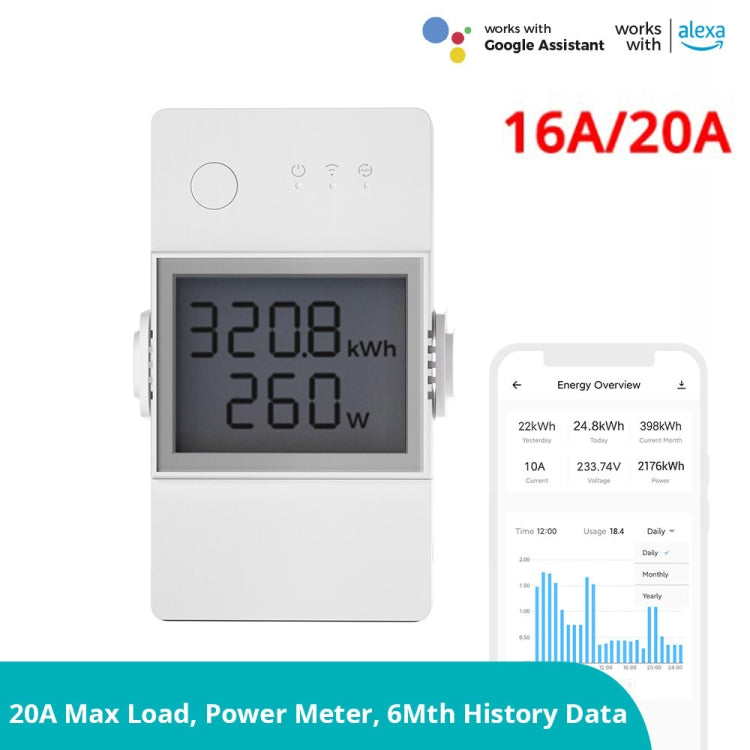 Sonoff POW Elite Intelligent Electricity Statistics Current Power Metering Switch 20A - Smart Switch by Sonoff | Online Shopping South Africa | PMC Jewellery