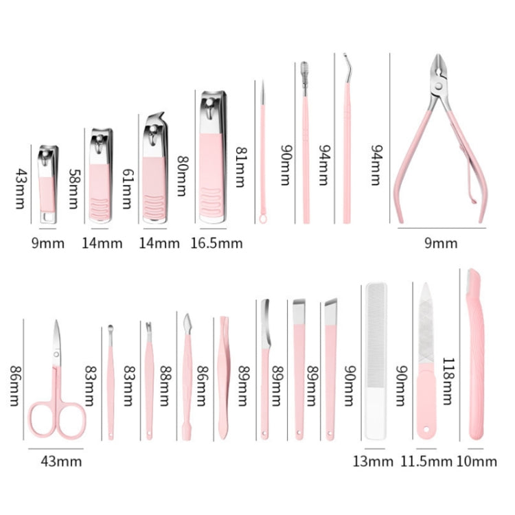 Stainless Steel Nail Clipper Set Beauty Eyebrow Trimmer, Color: 6 PCS/Set (Pink) - Nail Clipper by PMC Jewellery | Online Shopping South Africa | PMC Jewellery