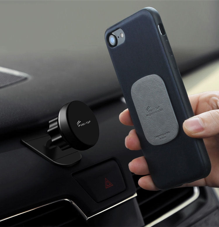 SUMITAP STHP-C40 Leather Square Magnetic Sheet Magnetic Car Phone Holder Accessories(Gray) - Hand-Sticking Bracket by SUMITAP | Online Shopping South Africa | PMC Jewellery