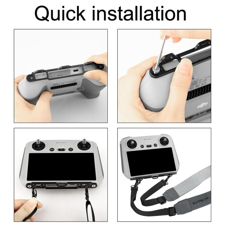 Sunnylife MM3-GS389 For Mini 3 Pro DJI RC with Screen Remote Control Leather Lanyard(Black Gray) - Others by Sunnylife | Online Shopping South Africa | PMC TechLife | Buy Now Pay Later Mobicred