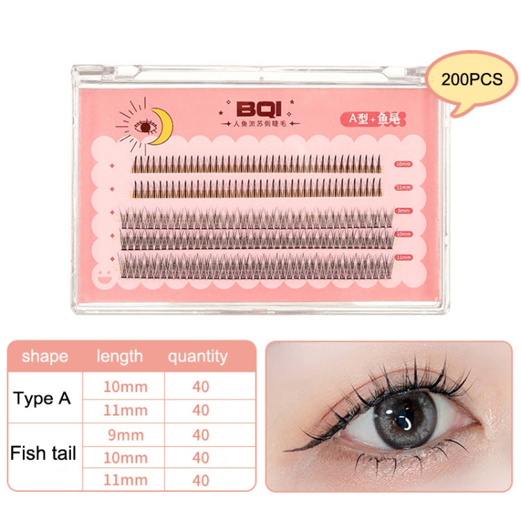 BQI B7229 Lightweight Natural Curling Three-dimensional Slim False Eyelashes, Style: Type A+Fishtail (200PCS) - Eyes by BQI | Online Shopping South Africa | PMC Jewellery