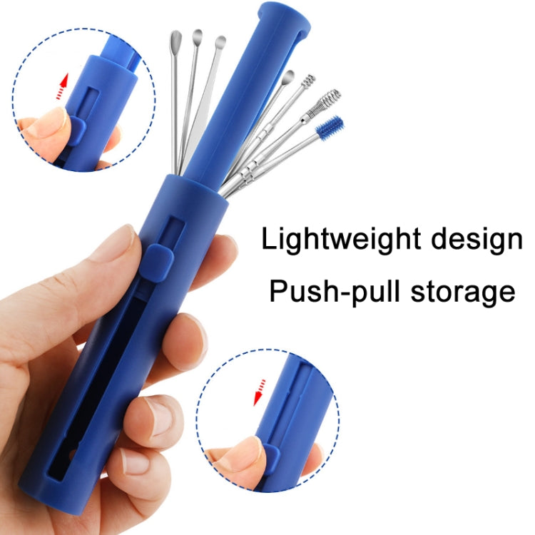 2 Packs Push-Pull Cylinder Storage Ear Scoop Set, Specification: 7 PCS/Set Yellow - Ear Care Tools by PMC TechLife | Online Shopping South Africa | PMC TechLife | Buy Now Pay Later Mobicred