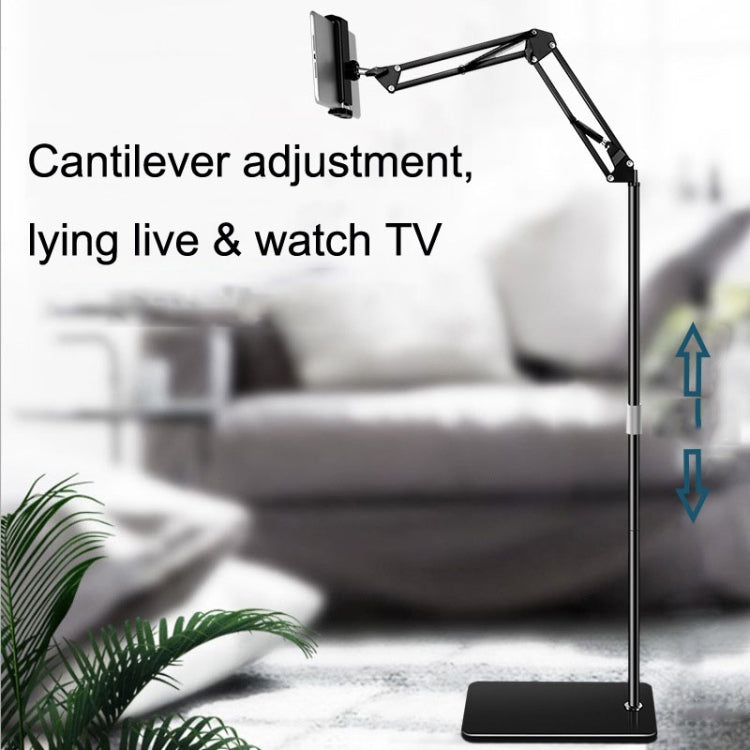 155cm Live Broadcast Bedside Cantilever Floor Bracket Phone Tablet Clip (White) - Lazy Bracket by PMC TechLife | Online Shopping South Africa | PMC TechLife