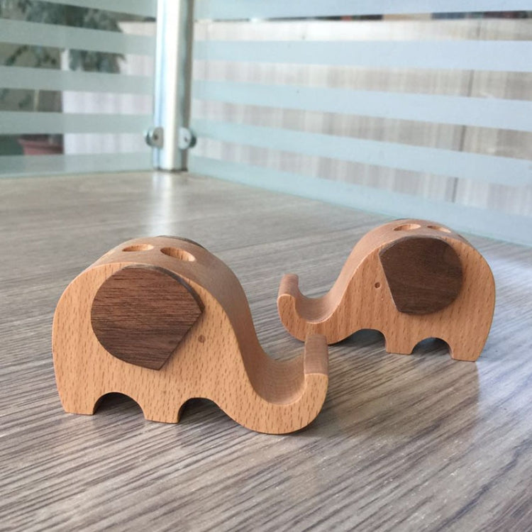 Wooden Mobile Phone Bracket Beech Lazy Mobile Phone Holder,Style: Elephants - Desktop Holder by PMC Jewellery | Online Shopping South Africa | PMC Jewellery