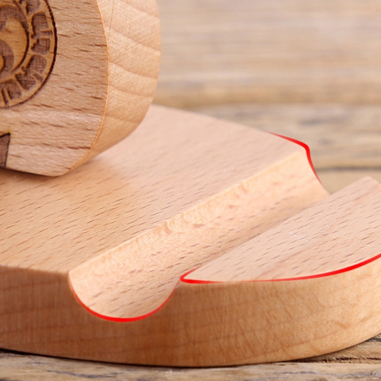 Wooden Mobile Phone Bracket Beech Lazy Mobile Phone Holder,Style: Piggy - Desktop Holder by PMC TechLife | Online Shopping South Africa | PMC TechLife