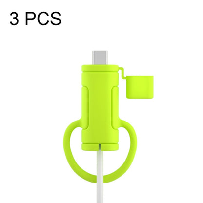 3 PCS Soft Washable Data Cable Silicone Case For Apple, Spec: Type-C (Mustard Green) - Cable Organizer by PMC Jewellery | Online Shopping South Africa | PMC Jewellery