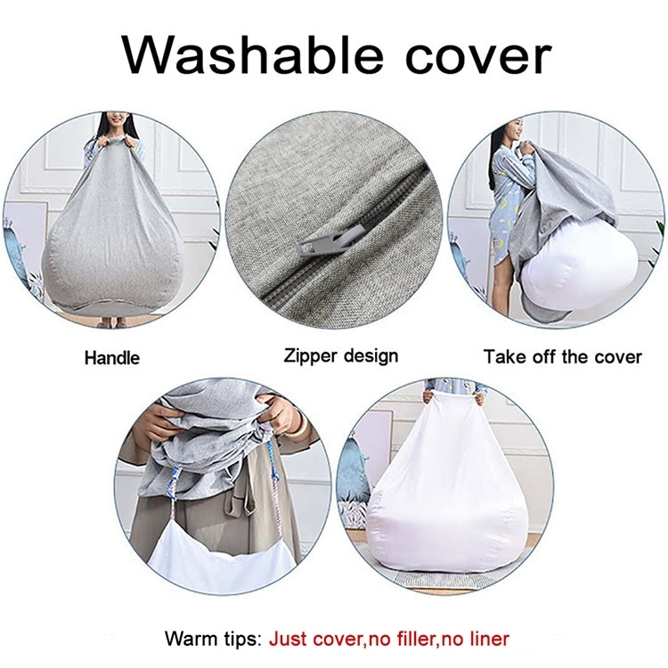 Lazy Sofa Bean Bag Chair Fabric Cover, Size: Large(Sky Blue) - free shipping - PMC TechLife - Order now!