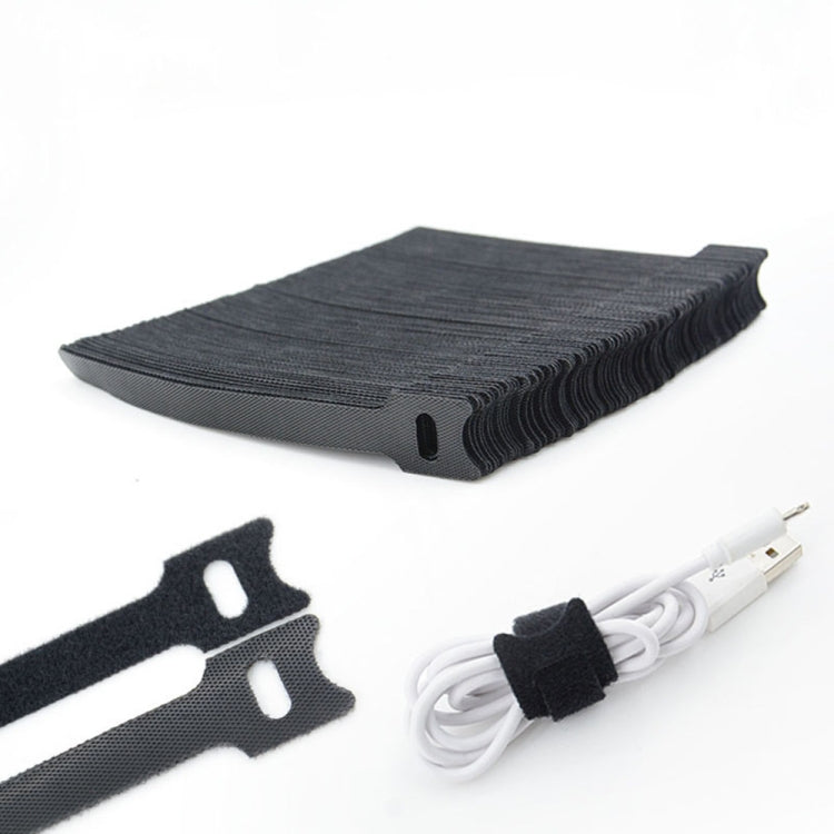 50 PCS  T-shape Self-Adhesive Data Cable Organizer Bundles 12 x 150mm Black - Cable Organizer by PMC TechLife | Online Shopping South Africa | PMC TechLife