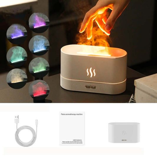 7 Color Flame Aromatherapy Machine Home Office Desk Air Humidifier(White) - Air Purifiers & Parts by PMC Jewellery | Online Shopping South Africa | PMC Jewellery
