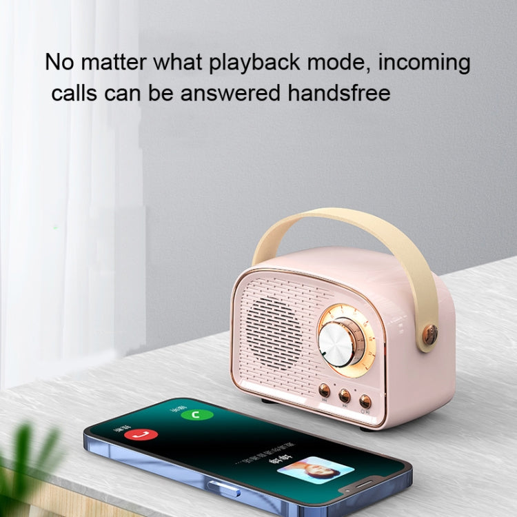 DW21 Vintage Radio BT Speaker Support TF Card/U Disk to Play(Light Green) - Desktop Speaker by PMC TechLife | Online Shopping South Africa | PMC TechLife