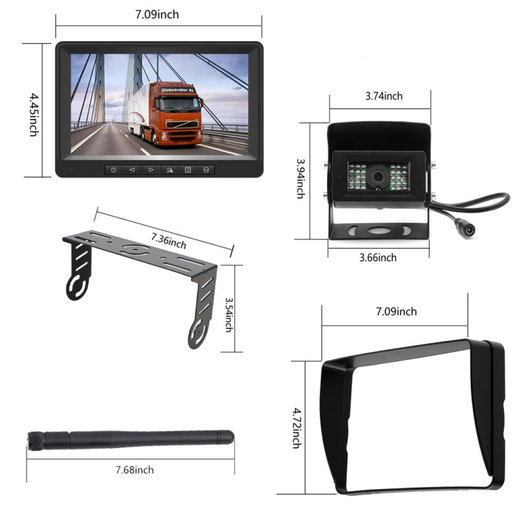 K0205 7 inch Digital Wireless Car Display Night Vision Reverse Camera Screen(Single Camera) - free shipping - PMC TechLife - Order now!