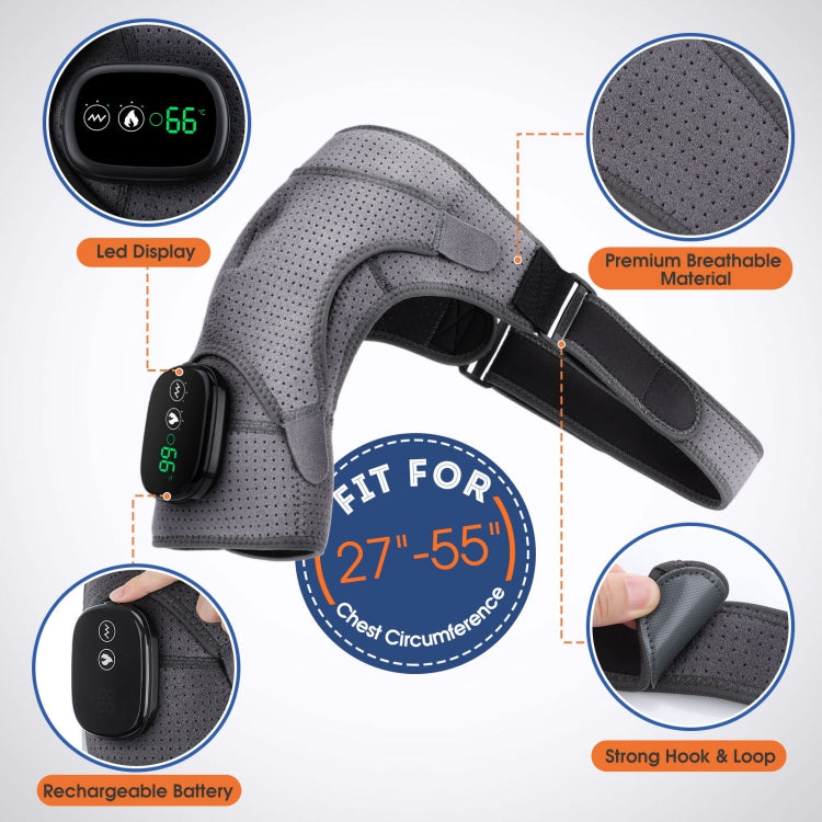 Electric Heating Shoulder Pads Massager Joint Brace Vibration Massage(Gray Black) - Massage & Relaxation by PMC Jewellery | Online Shopping South Africa | PMC Jewellery