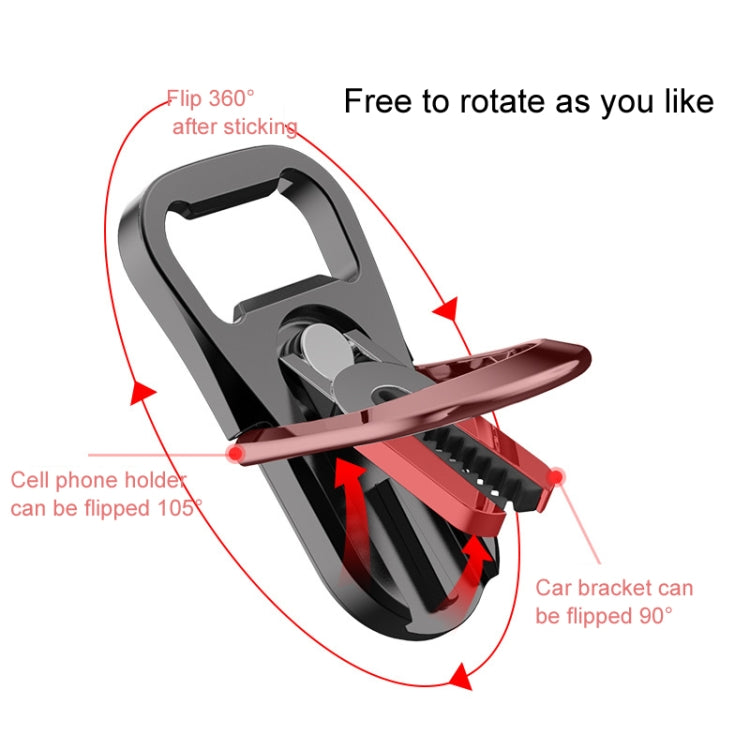 Multifunction Car Air Vent Phone Holder Finger Ring Phone Bracket Bottle Opener(Rose Gold) - free shipping - PMC TechLife - Order now!