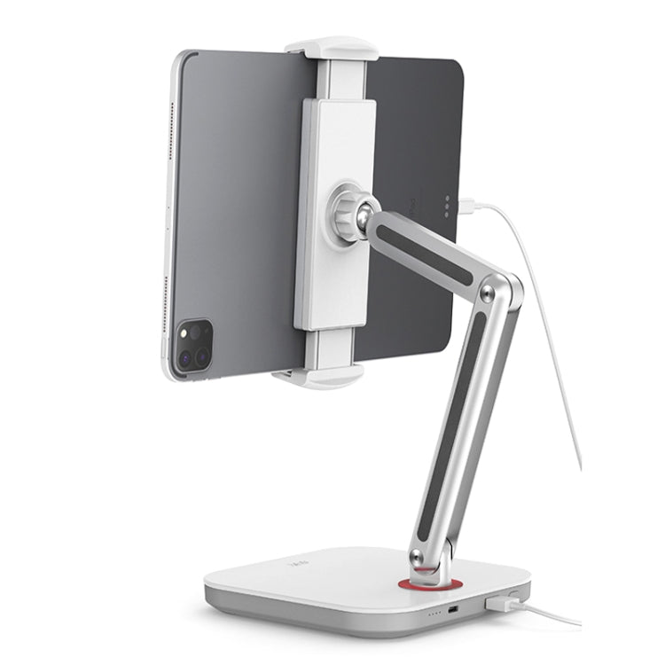 SSKY X38 Desktop Phone Tablet Stand Folding Online Classes Support, Style: Long Arm Charging Version (White) - Desktop Holder by SSKY | Online Shopping South Africa | PMC Jewellery