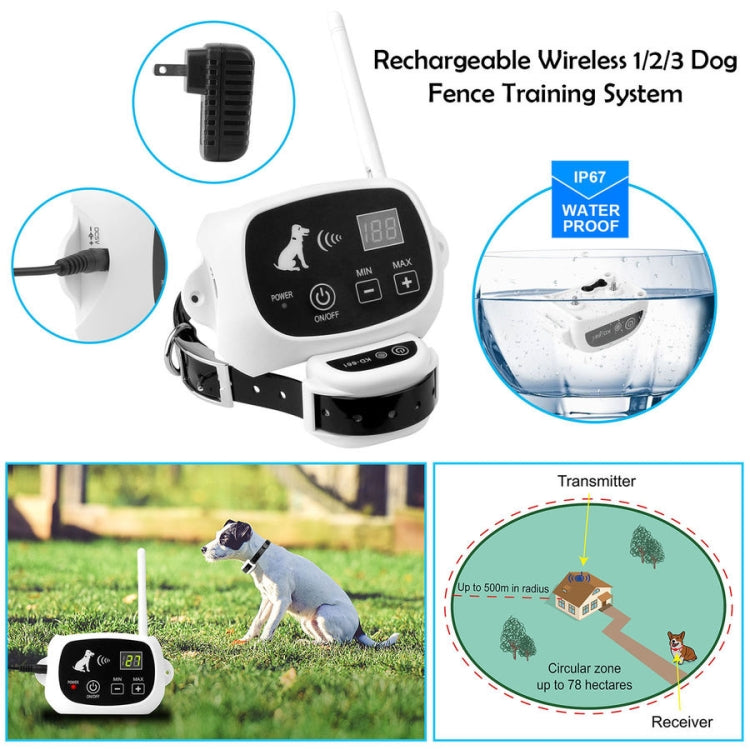 KD-661 500m Wireless Electric Dog Pet Fence Shock Collar,Spec: For Two Dog(AU Plug) - Training Aids by PMC Jewellery | Online Shopping South Africa | PMC Jewellery