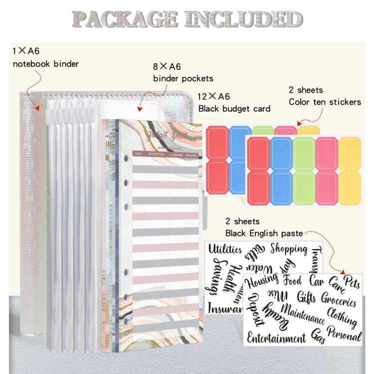 A6 Illusion Magic Square Loose-leaf PU Notebook Cash Budget Book(Black) - Notebooks by PMC TechLife | Online Shopping South Africa | PMC TechLife