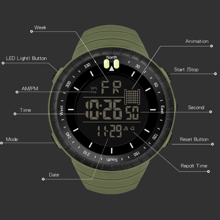 SYNOKE 9648-B Men Outdoor Waterproof Luminous Sports Electronic Watch(Black) - LED Digital Watches by SYNOKE | Online Shopping South Africa | PMC Jewellery | Buy Now Pay Later Mobicred