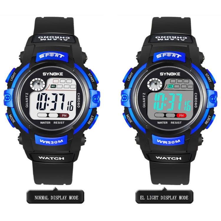 SYNOKE 99569 Children LCD Luminous Waterproof Electronic Sports Watch(Black Red) - LED Digital Watches by SYNOKE | Online Shopping South Africa | PMC Jewellery | Buy Now Pay Later Mobicred