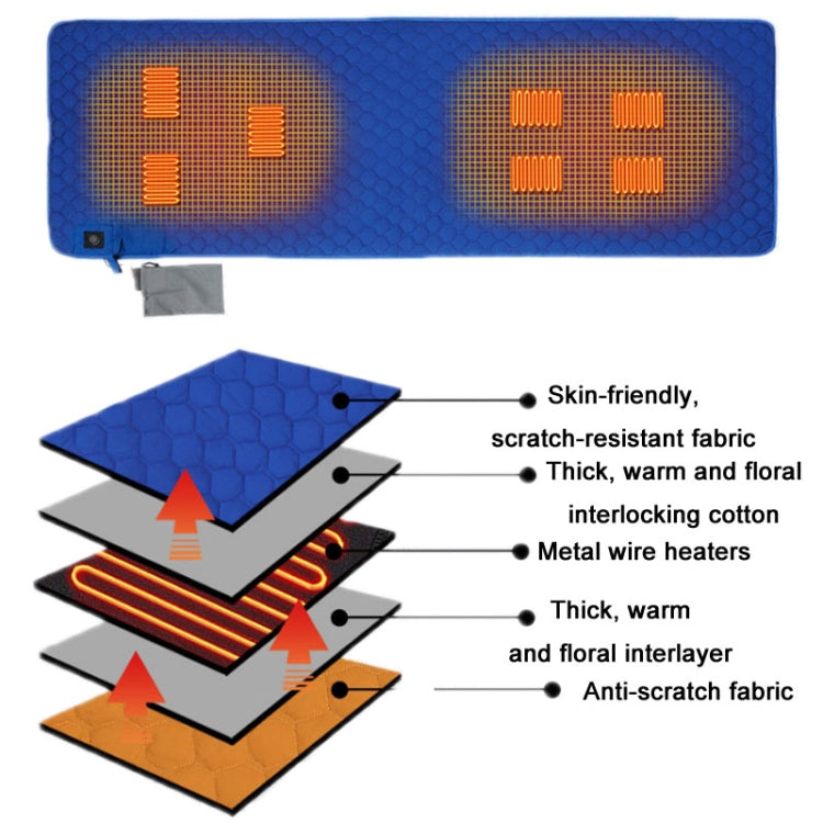 Winter USB Rechargeable Smart Seven Zone Heating  Anti-cold Sleeping Bag Pad(Blue Orange) - Camping Mats by PMC TechLife | Online Shopping South Africa | PMC TechLife | Buy Now Pay Later Mobicred