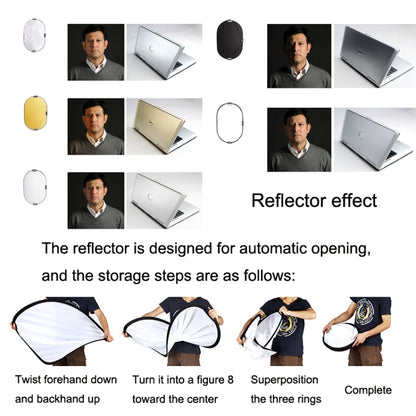 Selens  5 In 1 (Gold / Silver  / White / Black / Soft Light) Folding Reflector Board, Size: 110cm Round -  by Selens | Online Shopping South Africa | PMC Jewellery