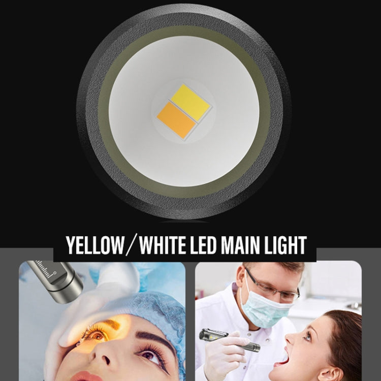 DT005 LED White + Yellow Pen Light Rechargeable Flashlight Doctor Nurse Pen Lighting - LED Flashlight by PMC TechLife | Online Shopping South Africa | PMC TechLife