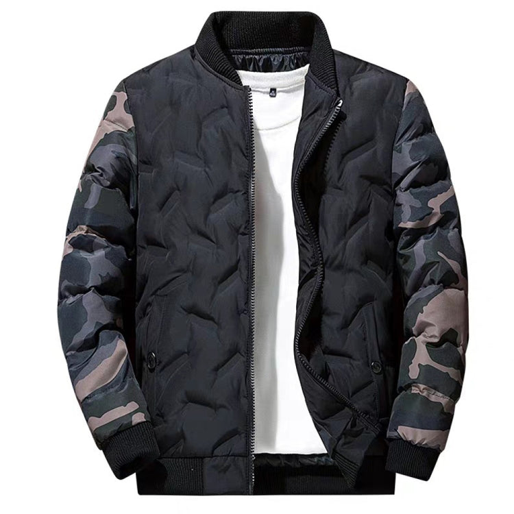 Men Jacket Winter Down Cotton Jacket Camouflage Baseball Jacket, Size: L(Black) - Cardigan by PMC Jewellery | Online Shopping South Africa | PMC Jewellery