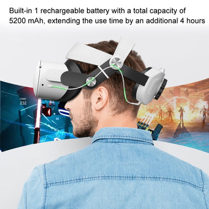 For Oculus Quest 2 Power Bank Head Strap With 5200mAh Rechargeable Battery(Black) - VR Accessories by PMC Jewellery | Online Shopping South Africa | PMC Jewellery