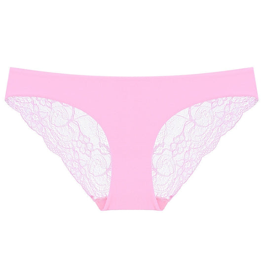 606 3pcs Sexy Lace One-piece Perspective Low-waist Ladies Underwear, Size: S(Pink) - Ladies Underwear by PMC Jewellery | Online Shopping South Africa | PMC Jewellery