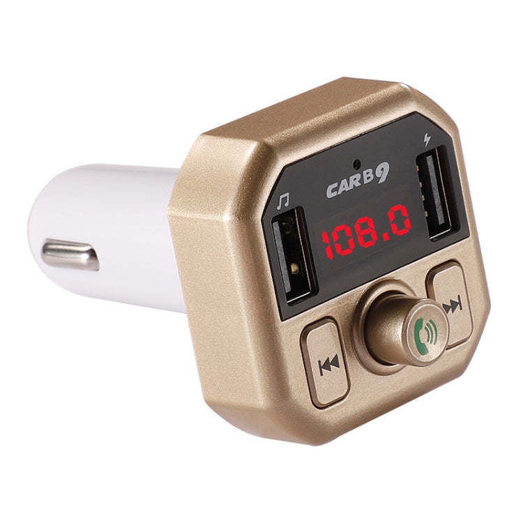 B9 Smart Digital Display Dual USB Bluetooth Car Charger with Hands-free Call Function(Gold) - Car Charger by PMC Jewellery | Online Shopping South Africa | PMC Jewellery