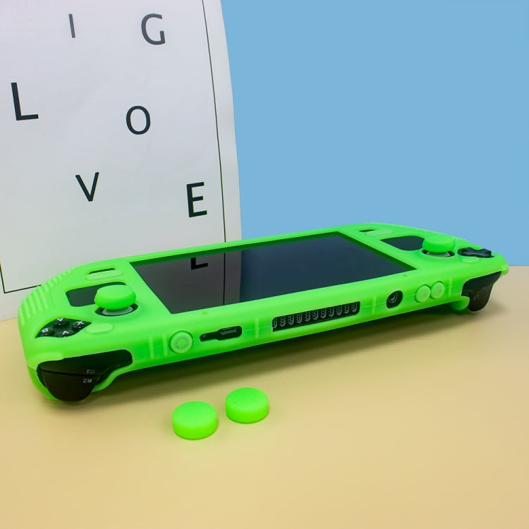 For Steam Deck V V4-1 Pocket Consoles Silicone Non-slip Protective Case with Holder Function(Green) - Accessories by PMC TechLife | Online Shopping South Africa | PMC TechLife