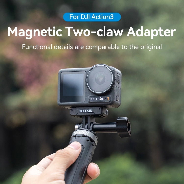 For DJI OSMO Action 3 TELESIN Magnetic Two Claw Adapter Action Camera Accessories -  by TELESIN | Online Shopping South Africa | PMC Jewellery