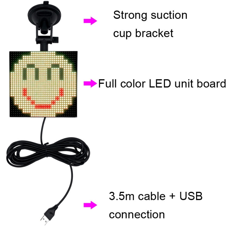 P4-32x32 RGB Full Color Emoji Picture LED Car Display Wireless Transmission Wifi Custom - Car Monitor by PMC Jewellery | Online Shopping South Africa | PMC Jewellery