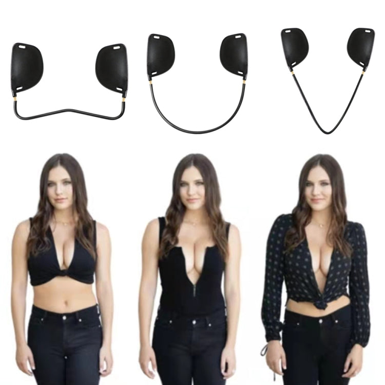 XD00001 Molding Silicone Nipple Sticker Frontless Bra Adjustable Anti-sag Push-up Bra Kit(V-type Black) - Nubra by PMC Jewellery | Online Shopping South Africa | PMC Jewellery