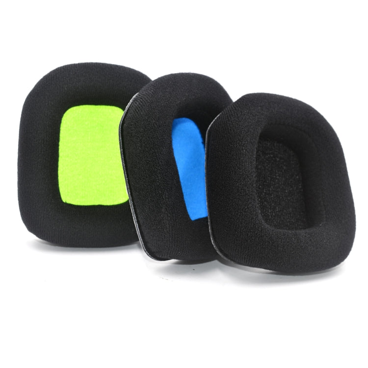 For Logitech Astro A20 2pcs Fleece Memory Foam Headphone Covers Earmuffs(Black Blue Net) - Earmuff & Pad by PMC Jewellery | Online Shopping South Africa | PMC Jewellery