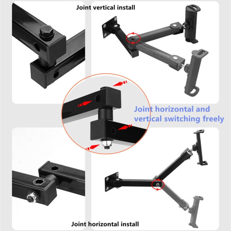 Wall Mount Tablet Cell Phone Stand Long Arm Stretchable Holder for 4-13 inch Devices(Two Sections) - free shipping - PMC TechLife - Order now!
