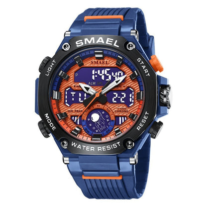 SMAEL 8069 Outdoor Multifunctional Waterproof Sports Alloy Luminous Watch(Blue) - LED Digital Watches by SMAEL | Online Shopping South Africa | PMC Jewellery | Buy Now Pay Later Mobicred