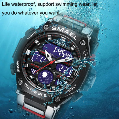 SMAEL 8069 Outdoor Multifunctional Waterproof Sports Alloy Luminous Watch(Blue) - LED Digital Watches by SMAEL | Online Shopping South Africa | PMC Jewellery | Buy Now Pay Later Mobicred