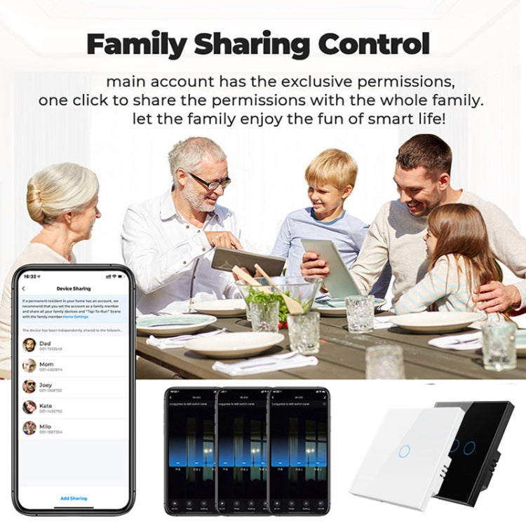 Tuya ZigBee Zero Firewire Touch Wall Remote Control Switch Light Control Voice Switch EU Plug, Style: 3 Gang (Black) - Smart Switch by PMC TechLife | Online Shopping South Africa | PMC TechLife