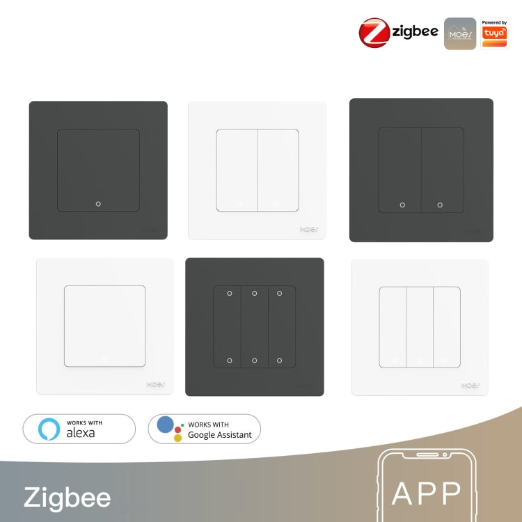Tuya ZigBee Smart Single-fire Zero-fire Sharing Timing Voice Wall Switch EU Plug, Style: 1 Way (White) - Smart Switch by PMC TechLife | Online Shopping South Africa | PMC TechLife
