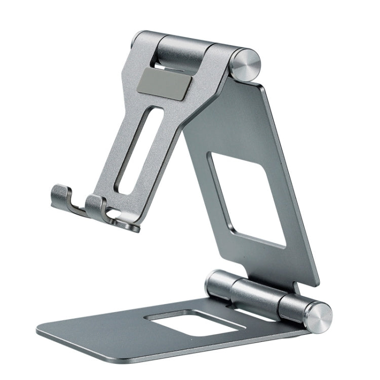 Z10A   Aluminum Alloy Double Folding Mobile Phone Holder Desktop Tablet Lazy Holder(Grey) - Desktop Holder by PMC TechLife | Online Shopping South Africa | PMC TechLife