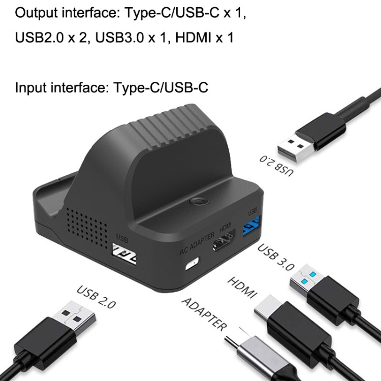 For Nintendo Switch / Switch OLED SW300 HDMI Video Casting Converter Cooling Fan Base Charger(Black) - Charger & Power by PMC Jewellery | Online Shopping South Africa | PMC Jewellery