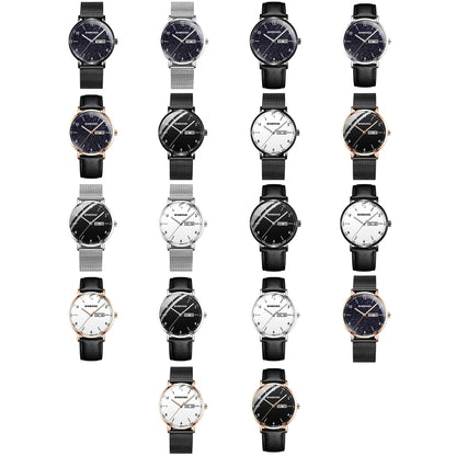 BINBOND B3820 30M Waterproof Ultra-thin Quartz Luminous Starry Watch, Color: Black Leather-Black-White - Metal Strap Watches by BINBOND | Online Shopping South Africa | PMC Jewellery | Buy Now Pay Later Mobicred