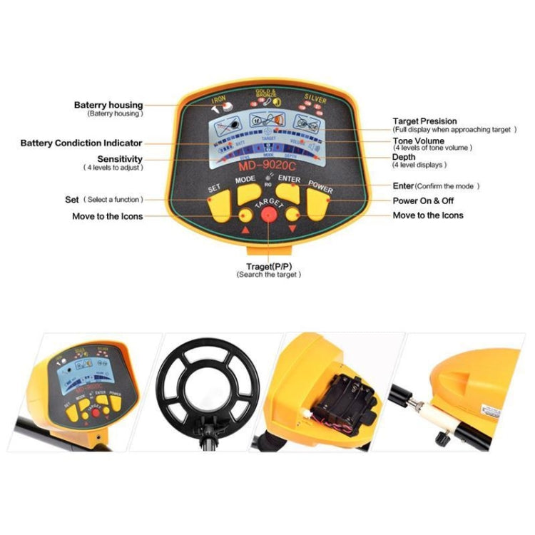 MD9020C High Sensitivity LCD Display Metal Detector - free shipping - PMC TechLife - Order now!