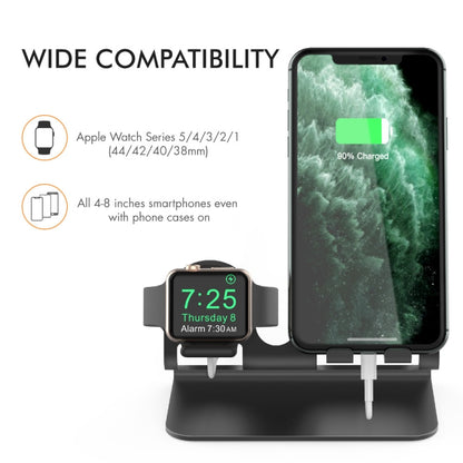 AhaStyle ST04 Aluminum Alloy Charging Base, For 4-8 inch Smart Phone&Apple Watch Series(Black) - Desktop Holder by AhaStyle | Online Shopping South Africa | PMC Jewellery