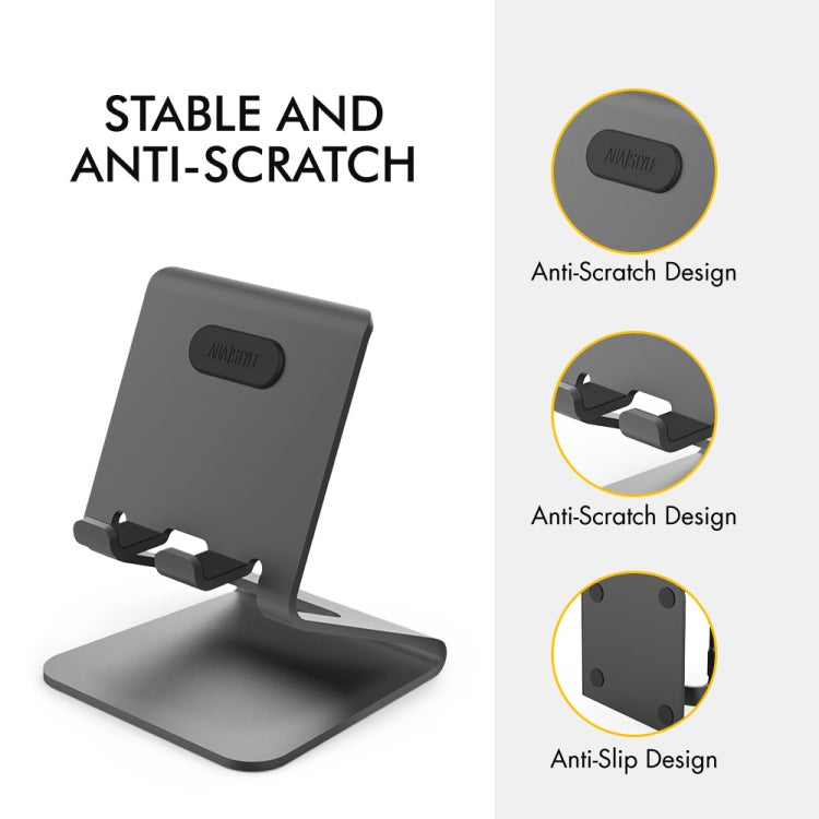 AhaStyle ST02 Mobile Phone Aluminum Alloy Fixed Bracket Storage Charging Base(Black) - Desktop Holder by AhaStyle | Online Shopping South Africa | PMC Jewellery