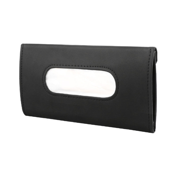 Car Sun Visor Tissue Holder Leather Hanging Storage Box(Black) - Tissue Boxes by PMC TechLife | Online Shopping South Africa | PMC TechLife